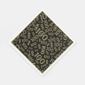 Serviette En Papier Motif de nombre aléatoire Black/Gold 100 (Coin)
