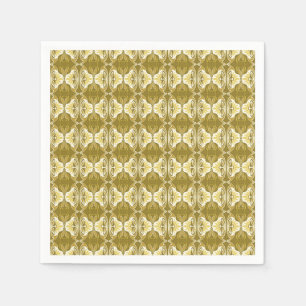 Serviette En Papier Motif de papier peint Art déco - or et blanc