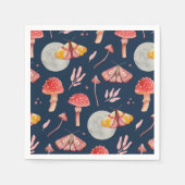 Serviette En Papier Motif de papillon magique et de champignons. Soiré (Devant)