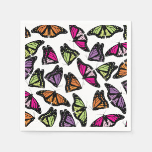 Serviette En Papier Motif de papillons colorés