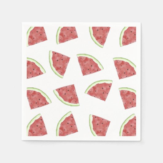 Serviette En Papier Motif de pastèque juteuse aux fruits d'été (Devant)
