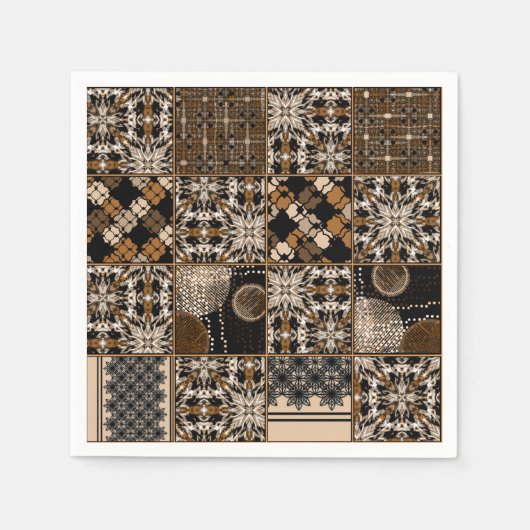 Serviette En Papier Motif de patchwork rustique (Devant)