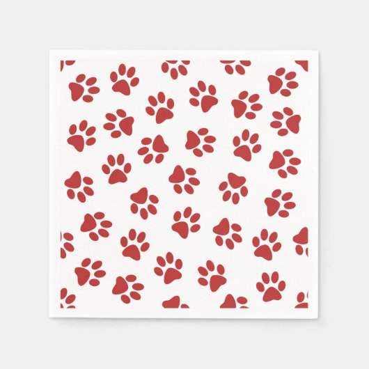 Serviette En Papier Motif De Pâtes, Patrouilles De Chiens, Paws Rouges (Devant)