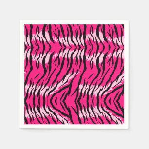Serviette En Papier Motif de peau d'animal Tigre Rose