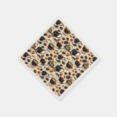 Serviette En Papier Motif de peinture à l'huile de café noir (Coin)