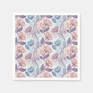 Serviette En Papier Motif de peinture abstraite aquarelle florale past