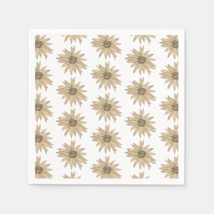 Serviette En Papier Motif de peinture Fleur Jaune marguerite