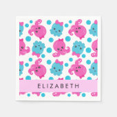 Serviette En Papier Motif de pieuvre, Pieuvre mignonne, Mer, Votre Nom (Devant)