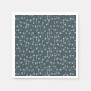 Serviette En Papier Motif de pissenlits bohèmes bleu cyan