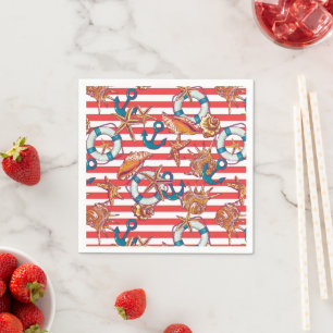 Serviette En Papier Motif de plage tendance