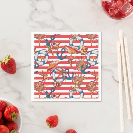 Serviette En Papier Motif de plage tendance (En situation)
