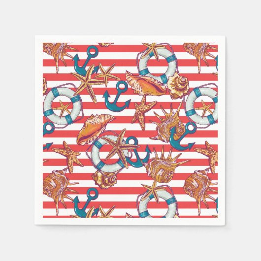 Serviette En Papier Motif de plage tendance (Devant)