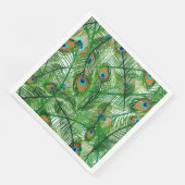 Serviette En Papier motif de plumes de paon (Coin)