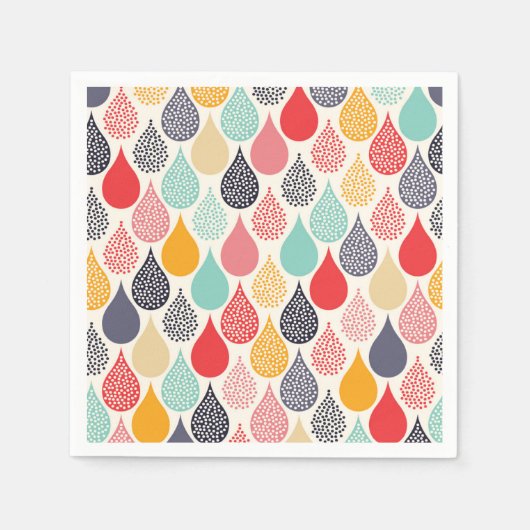 Serviette En Papier Motif de point d'art pop Raindrop (Devant)