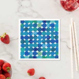 Serviette En Papier Motif de points - bleu et vert