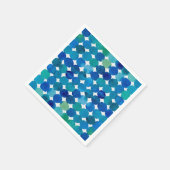 Serviette En Papier Motif de points - bleu et vert (Coin)
