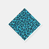 Serviette En Papier Motif de points de fourrure Leopard Bleu (Coin)