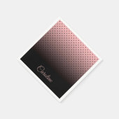 Serviette En Papier Motif de points noirs et Roses (Coin)
