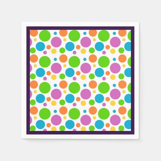 Serviette En Papier Motif de points Polka (Devant)