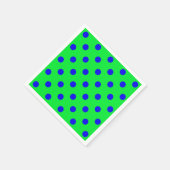 Serviette En Papier Motif de points polka bleus sur fond vert  (Coin)