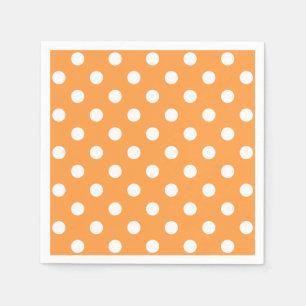 Serviette En Papier Motif de points Polka Orange