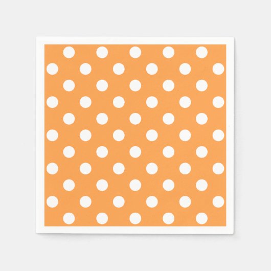 Serviette En Papier Motif de points Polka Orange (Devant)