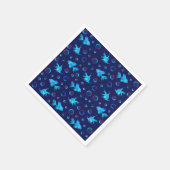 Serviette En Papier motif de poisson bleu (Coin)