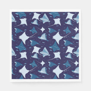 Serviette En Papier motif de poisson bleu