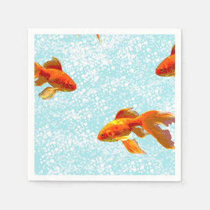 Serviette En Papier motif de poisson d'or