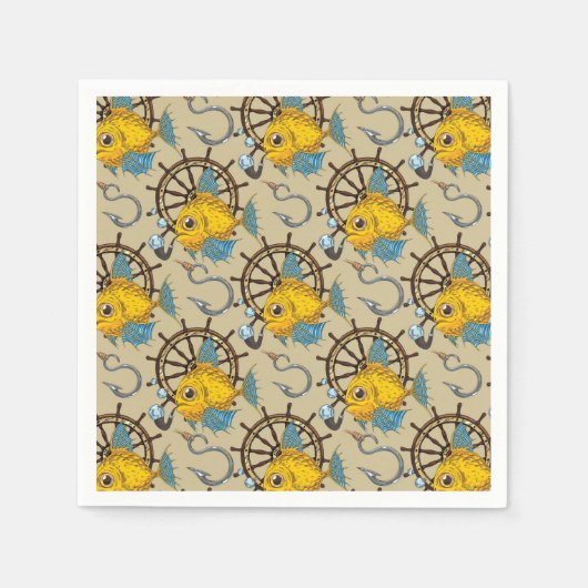 Serviette En Papier Motif de poisson du capitaine de mer (Devant)