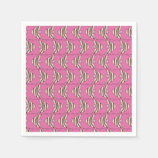 Serviette En Papier Motif de poisson rose pour petits (Devant)