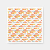 Serviette En Papier Motif de poissons de natation d'art populaire (Devant)