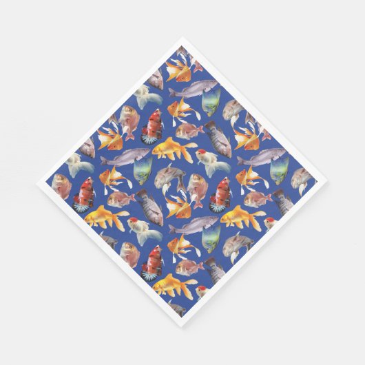 Serviette En Papier Motif de poissons tropicaux (Coin)