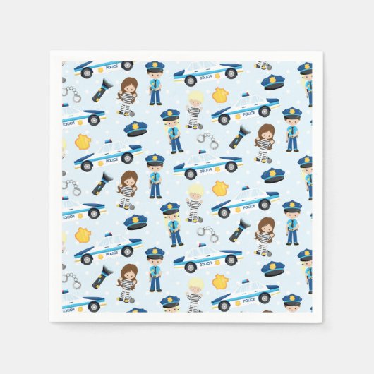 Serviette En Papier Motif de police (Devant)