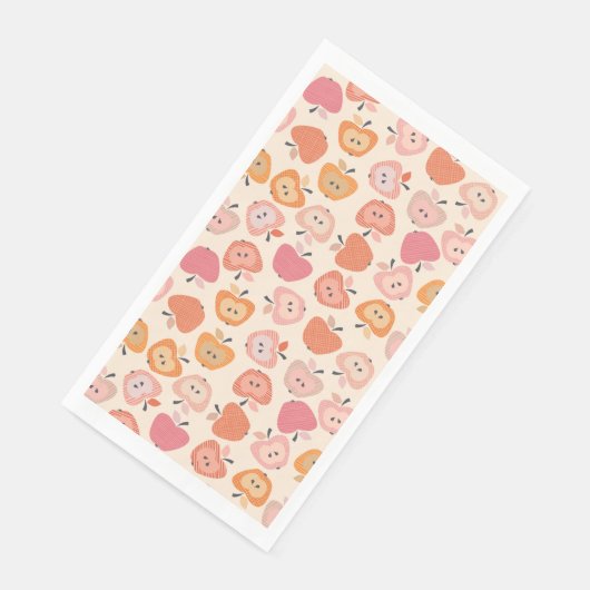 Serviette En Papier Motif de pomme rose et orange mignon (Coin)