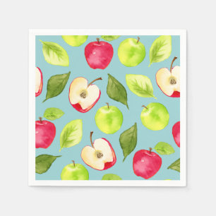 Serviette En Papier Motif de pommes d'aquarelle
