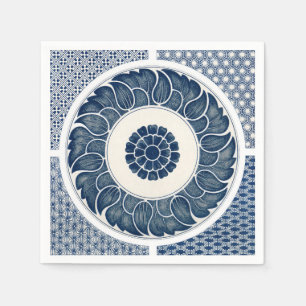 Serviette En Papier Motif de porcelaine antique chinoise bleu et blanc