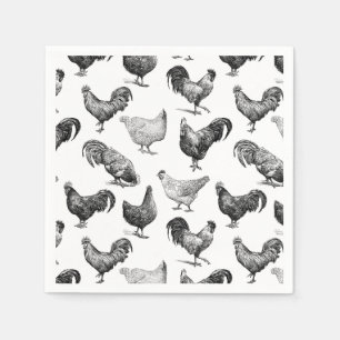 Serviette En Papier Motif de poulet de la ferme Retro Country