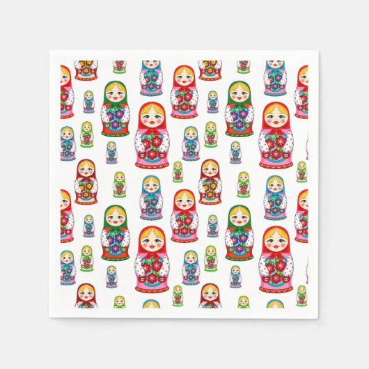 Serviette En Papier Motif de poupée d'imbrication (Devant)