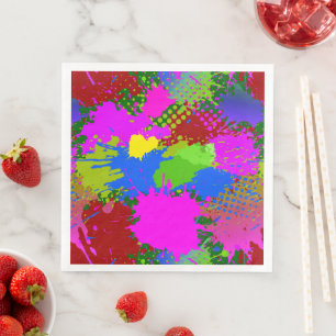 Serviette En Papier Motif de projection de peinture 3