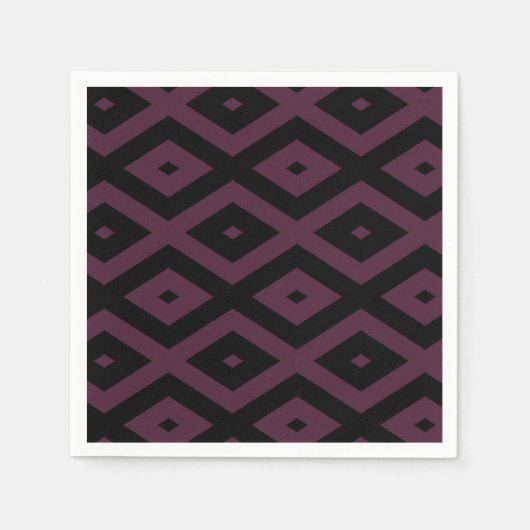 Serviette En Papier Motif de prune et de diamant noir (Devant)