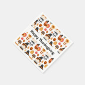 Serviette En Papier Motif de récolte de pèlerins d'action de grâce (Coin)