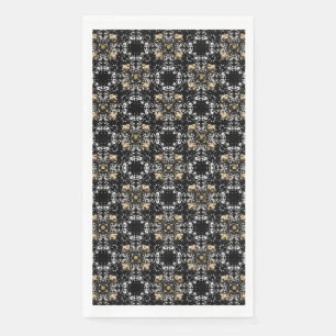 Serviette En Papier Motif de régence d'argent, d'or et de Black Holly