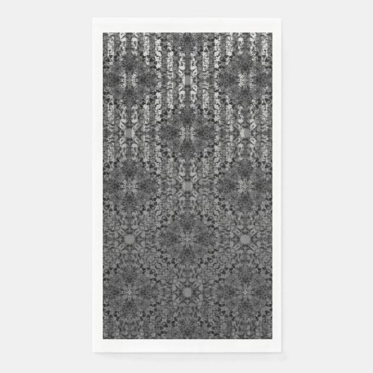 Serviette En Papier Motif de régence hollywoodienne gris argent rayé (Devant)