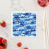 Serviette En Papier Motif de requin bleu (En situation)