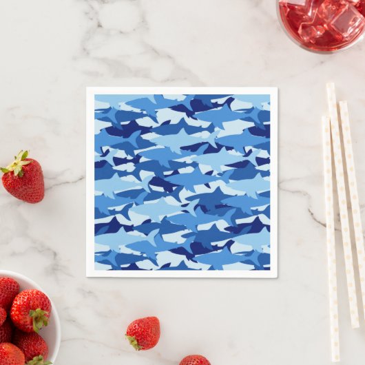 Serviette En Papier Motif de requin bleu (En situation)