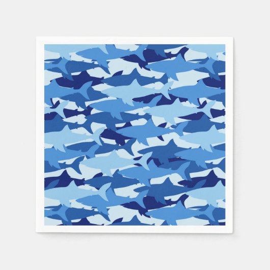 Serviette En Papier Motif de requin bleu (Devant)