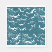 Serviette En Papier Motif de requins bleus en détresse (Devant)