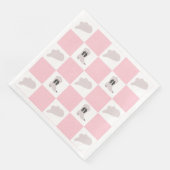 Serviette En Papier Motif de rodéo rose moderne À damiers fille (Coin)