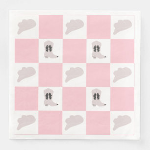 Serviette En Papier Motif de rodéo rose moderne À damiers fille